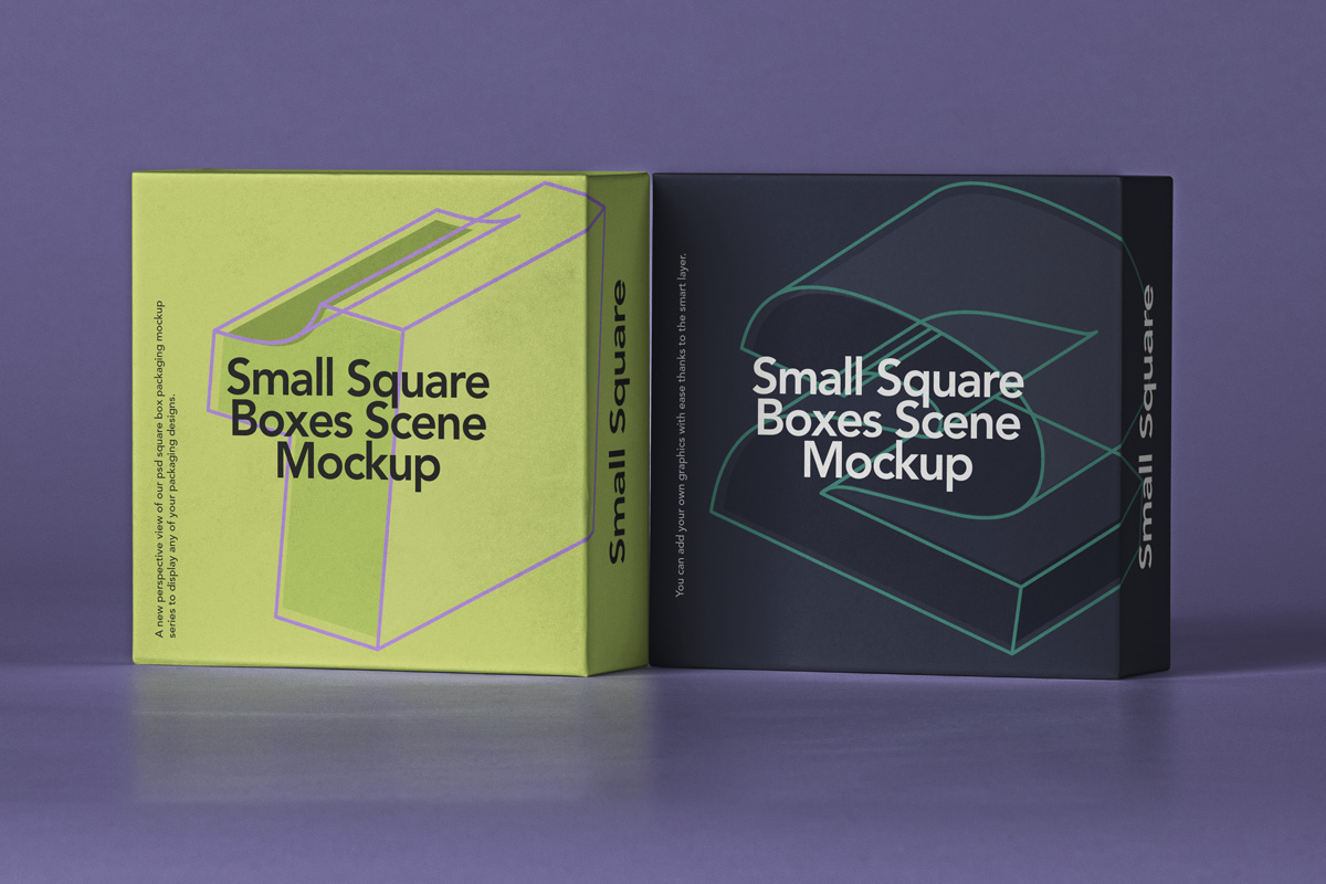 小型Psd方形盒模型套件-